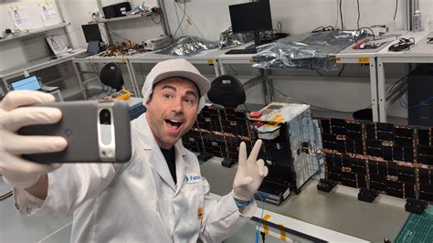 first naked selfie|Space Selfie by Mark Rober and CrunchLabs